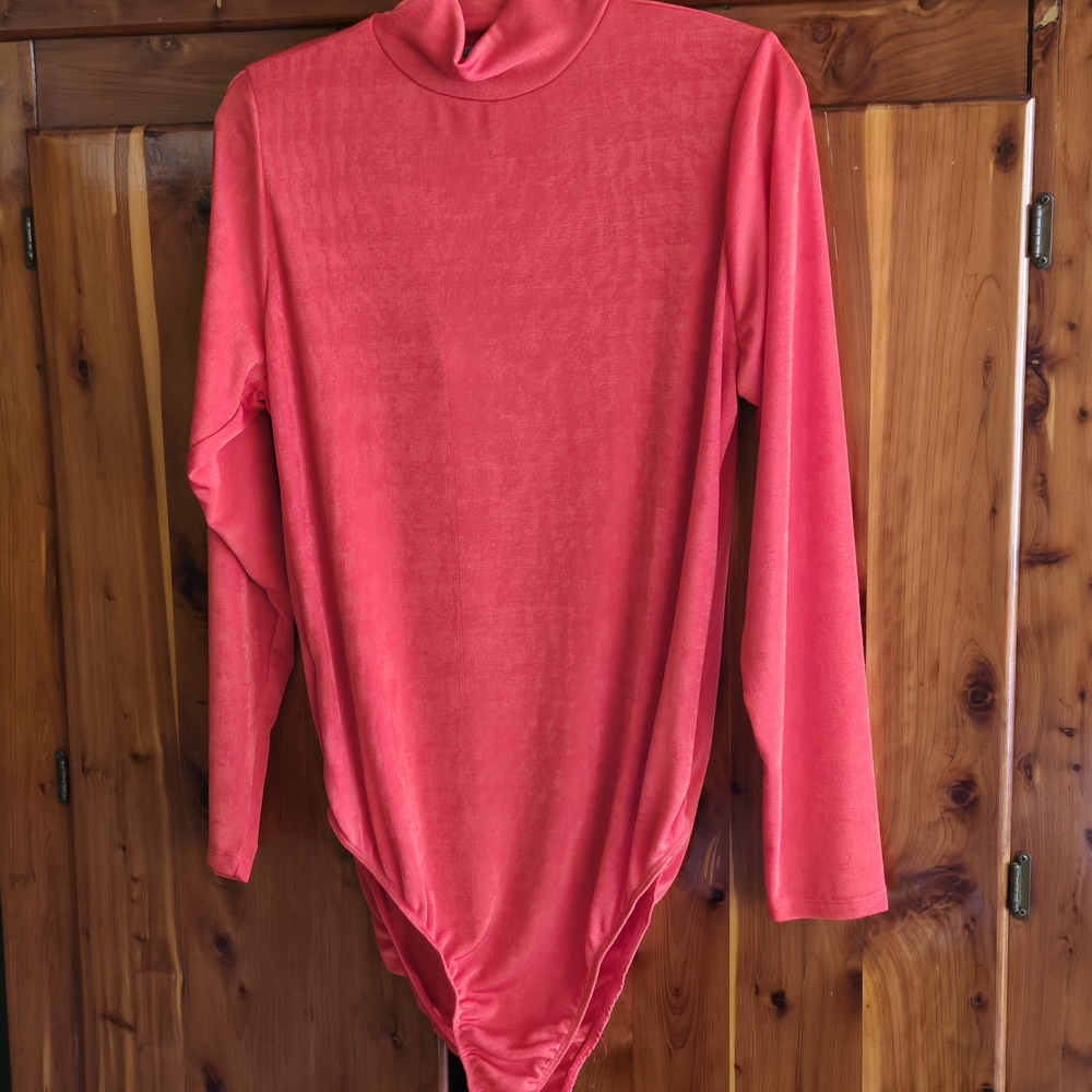Rebdolls Red Fitted Bodysuit with Long Sleeves
